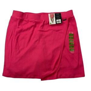 NEW Jones‎ New York The Faux Wrap Skort Women L Large Pink Workout Elastic Skirt